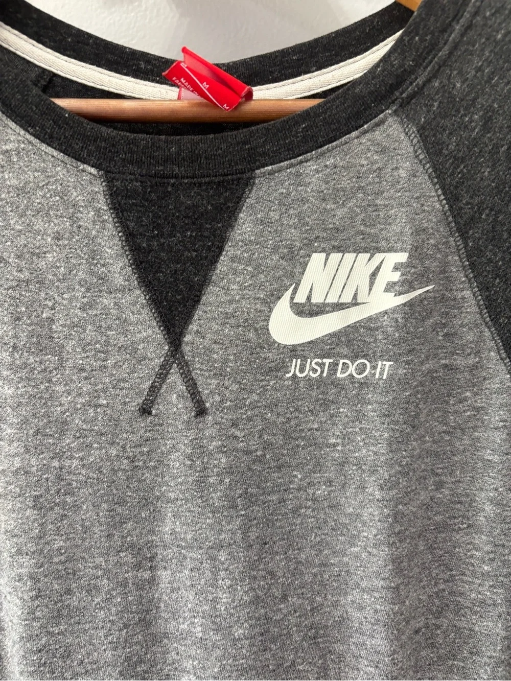 Nike Gym VTG Tee Dress‎ Womens Size Medium Black Sail Grey Nike Air